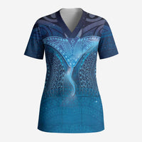 Polynesia Manta Ray Scrub Top Let's The Sea Set You Free LT05 Adult Blue - Polynesian Pride