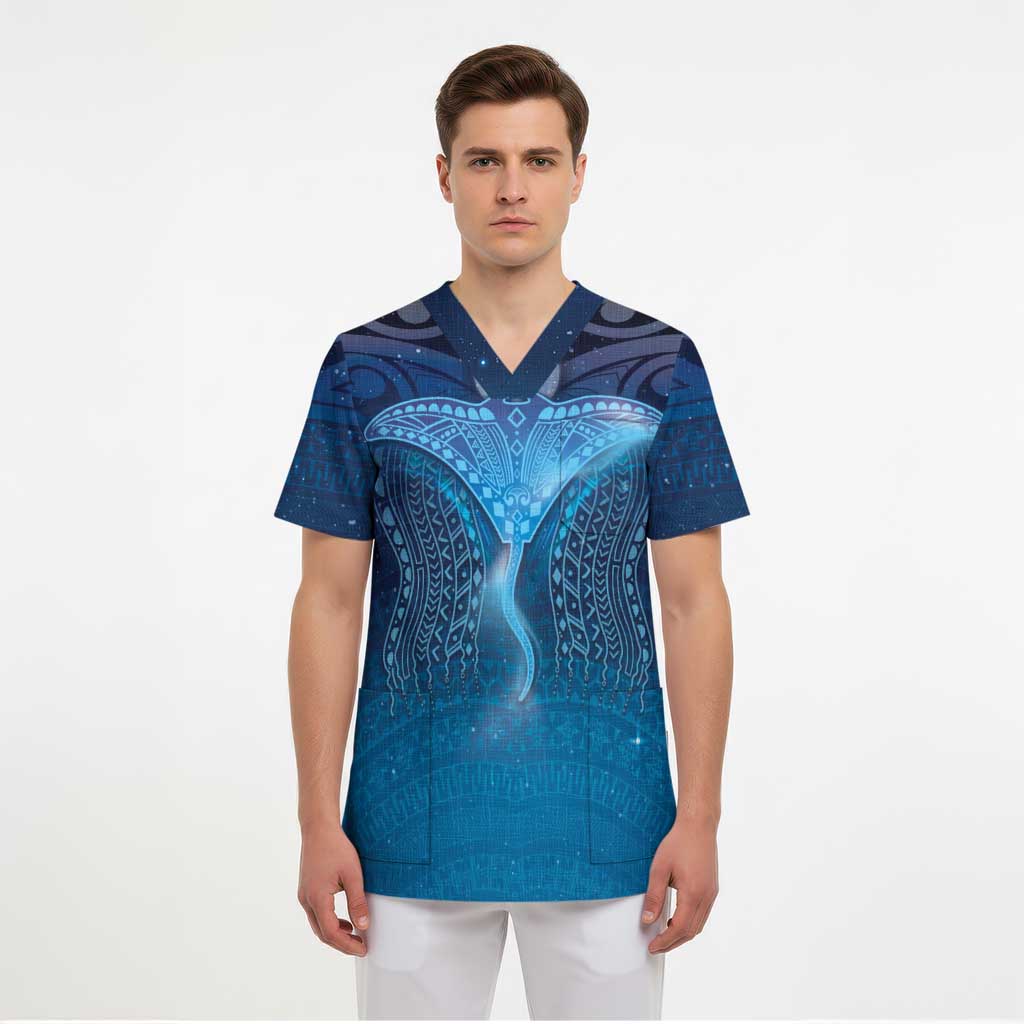 Polynesia Manta Ray Scrub Top Let's The Sea Set You Free LT05 - Polynesian Pride