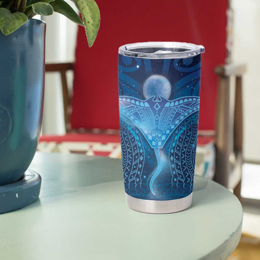 Polynesia Manta Ray Tumbler Cup Let's The Sea Set You Free LT05 - Polynesian Pride