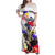 Filipino American History Month Family Matching Off Shoulder Maxi Dress and Hawaiian Shirt The Eight-Rayed Sun Flags With Bald Eagle LT05 Mom's Dress White - Polynesian Pride