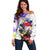 Filipino American History Month Off Shoulder Sweater The Eight-Rayed Sun Flags With Bald Eagle LT05 Women White - Polynesian Pride