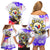 Personalized Filipino American History Month Family Matching Off Shoulder Short Dress and Hawaiian Shirt The Eight-Rayed Sun Flags With Bald Eagle LT05 - Polynesian Pride