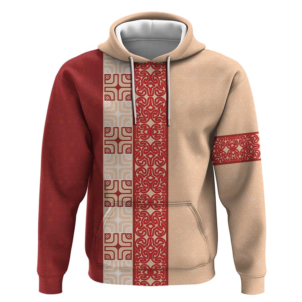 Papua New Guinea Hoodie Oro Tapa Pattern LT05 Pullover Hoodie Beige - Polynesian Pride