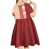 Papua New Guinea Kid Short Sleeve Dress Oro Tapa Pattern LT05 - Polynesian Pride