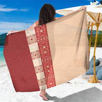 Papua New Guinea Sarong Oro Tapa Pattern LT05 One Size 44 x 66 inches Beige - Polynesian Pride