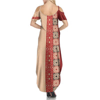 Papua New Guinea Summer Maxi Dress Oro Tapa Pattern LT05 - Polynesian Pride