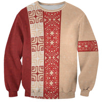 Papua New Guinea Sweatshirt Oro Tapa Pattern LT05 Unisex Beige - Polynesian Pride