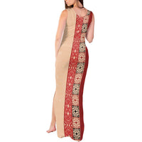 Papua New Guinea Tank Maxi Dress Oro Tapa Pattern LT05 - Polynesian Pride