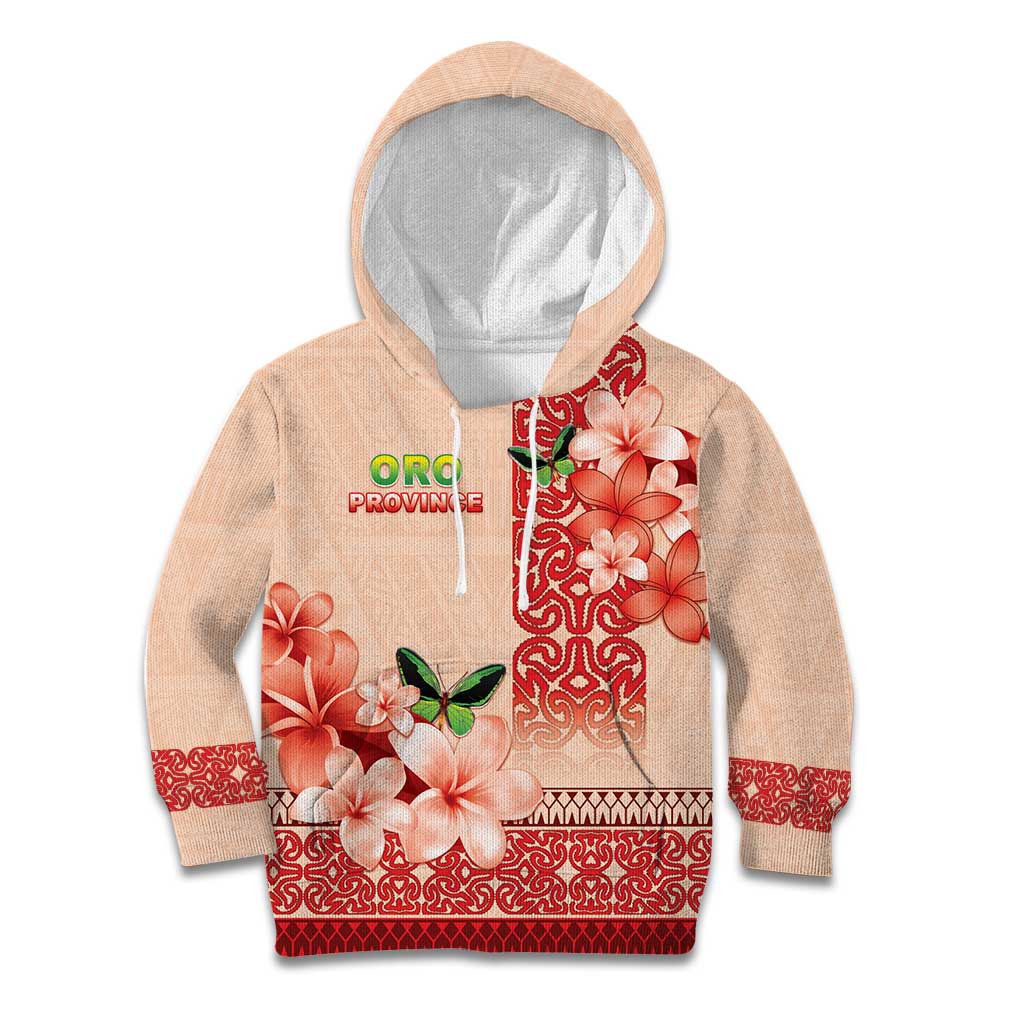 Papua New Guinea Oro Province Kid Hoodie Oro Birdwing Butterfly LT05 Hoodie Beige - Polynesian Pride