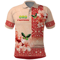 Papua New Guinea Oro Province Polo Shirt Oro Birdwing Butterfly LT05 Beige - Polynesian Pride