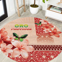 Papua New Guinea Oro Province Round Carpet Oro Birdwing Butterfly LT05 Beige - Polynesian Pride