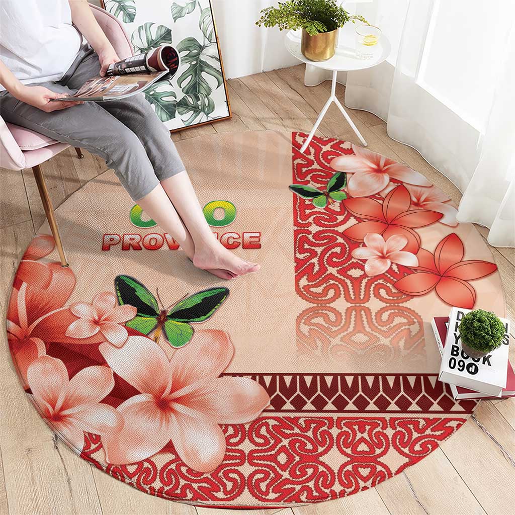 Papua New Guinea Oro Province Round Carpet Oro Birdwing Butterfly LT05 - Polynesian Pride