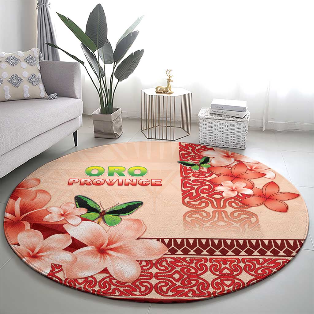 Papua New Guinea Oro Province Round Carpet Oro Birdwing Butterfly LT05 - Polynesian Pride