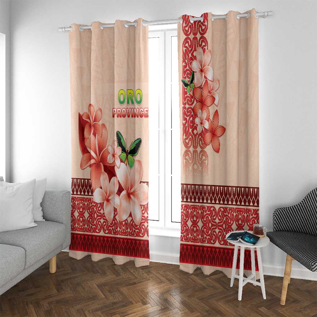 Papua New Guinea Oro Province Window Curtain Oro Birdwing Butterfly LT05 With Grommets Beige - Polynesian Pride