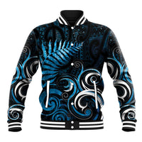 New Zealand Sea Week Baseball Jacket Maori Wave Pattern Ocean Blue LT05 Unisex Blue - Polynesian Pride