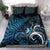 New Zealand Sea Week Bedding Set Maori Wave Pattern Ocean Blue