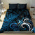 New Zealand Sea Week Bedding Set Maori Wave Pattern Ocean Blue