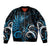 New Zealand Sea Week Bomber Jacket Maori Wave Pattern Ocean Blue