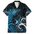 New Zealand Sea Week Family Matching Long Sleeve Bodycon Dress and Hawaiian Shirt Maori Wave Pattern Ocean Blue