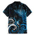 New Zealand Sea Week Family Matching Puletasi and Hawaiian Shirt Maori Wave Pattern Ocean Blue