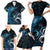 New Zealand Sea Week Family Matching Short Sleeve Bodycon Dress and Hawaiian Shirt Maori Wave Pattern Ocean Blue