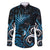 New Zealand Sea Week Family Matching Short Sleeve Bodycon Dress and Hawaiian Shirt Maori Wave Pattern Ocean Blue