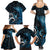 New Zealand Sea Week Family Matching Summer Maxi Dress and Hawaiian Shirt Maori Wave Pattern Ocean Blue