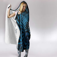 New Zealand Sea Week Hooded Blanket Maori Wave Pattern Ocean Blue LT05 - Polynesian Pride
