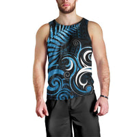 New Zealand Sea Week Men Tank Top Maori Wave Pattern Ocean Blue LT05 - Polynesian Pride