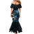 New Zealand Sea Week Mermaid Dress Maori Wave Pattern Ocean Blue