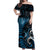 New Zealand Sea Week Off Shoulder Maxi Dress Maori Wave Pattern Ocean Blue