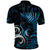 New Zealand Sea Week Polo Shirt Maori Wave Pattern Ocean Blue