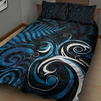 New Zealand Sea Week Quilt Bed Set Maori Wave Pattern Ocean Blue LT05 - Polynesian Pride