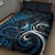 New Zealand Sea Week Quilt Bed Set Maori Wave Pattern Ocean Blue