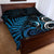 New Zealand Sea Week Quilt Bed Set Maori Wave Pattern Ocean Blue