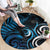 New Zealand Sea Week Round Carpet Maori Wave Pattern Ocean Blue