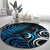 New Zealand Sea Week Round Carpet Maori Wave Pattern Ocean Blue