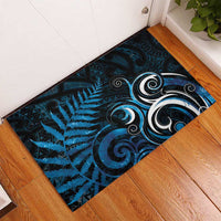 New Zealand Sea Week Rubber Doormat Maori Wave Pattern Ocean Blue LT05 - Polynesian Pride