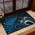 New Zealand Sea Week Rubber Doormat Maori Wave Pattern Ocean Blue