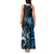 New Zealand Sea Week Tank Maxi Dress Maori Wave Pattern Ocean Blue