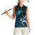 New Zealand Sea Week Women Sleeveless Polo Shirt Maori Wave Pattern Ocean Blue