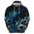 New Zealand Sea Week Zip Hoodie Maori Wave Pattern Ocean Blue