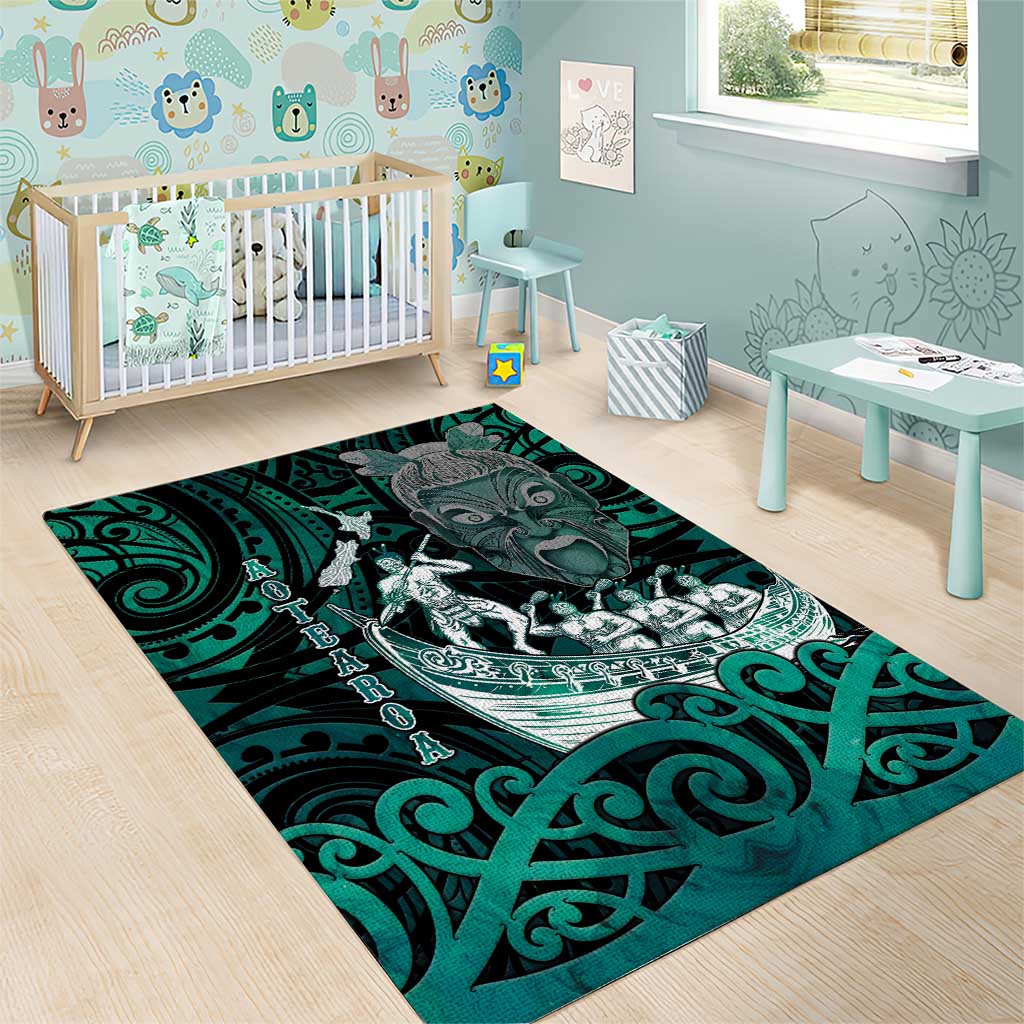New Zealand Waka Racing Area Rug Maori Warriors LT05 - Polynesian Pride