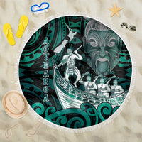 New Zealand Waka Racing Beach Blanket Maori Warriors LT05 One Size 150cm Green - Polynesian Pride