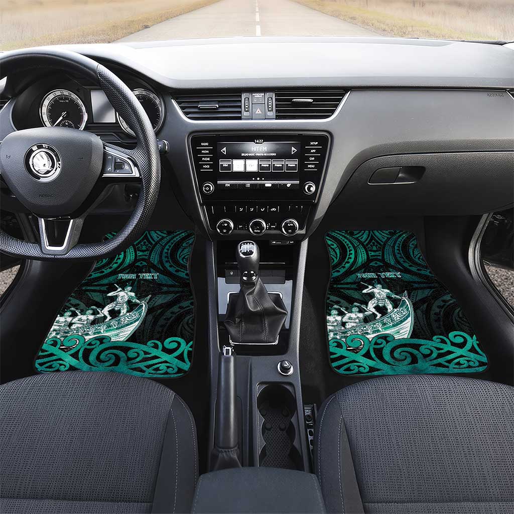New Zealand Waka Racing Car Mats Maori Warriors LT05 Set 2pcs - Front Green - Polynesian Pride
