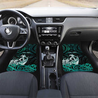 New Zealand Waka Racing Car Mats Maori Warriors LT05 Set 2pcs - Front Green - Polynesian Pride
