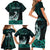 Personalised New Zealand Waka Racing Family Matching Short Sleeve Bodycon Dress and Hawaiian Shirt Maori Warriors