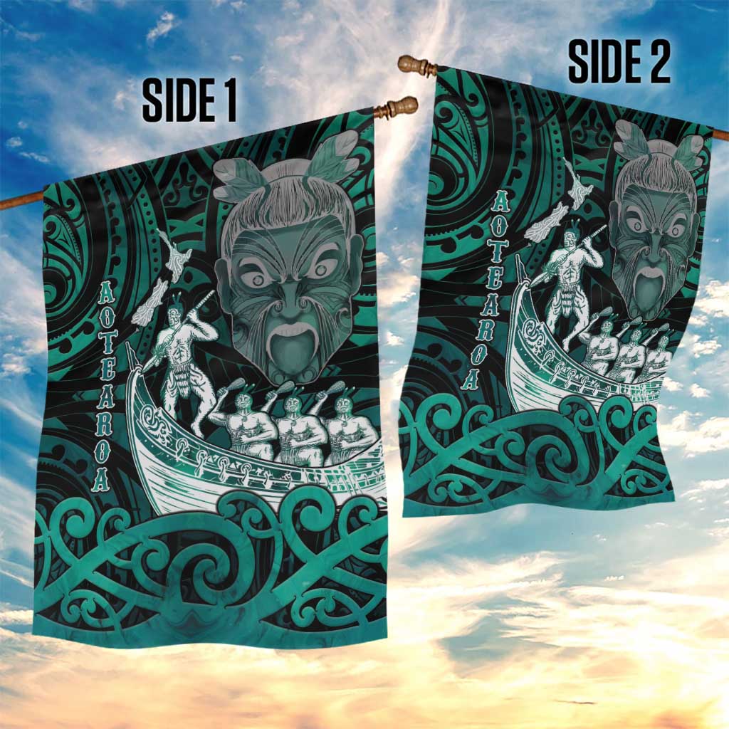 New Zealand Waka Racing Garden Flag Maori Warriors LT05 - Polynesian Pride