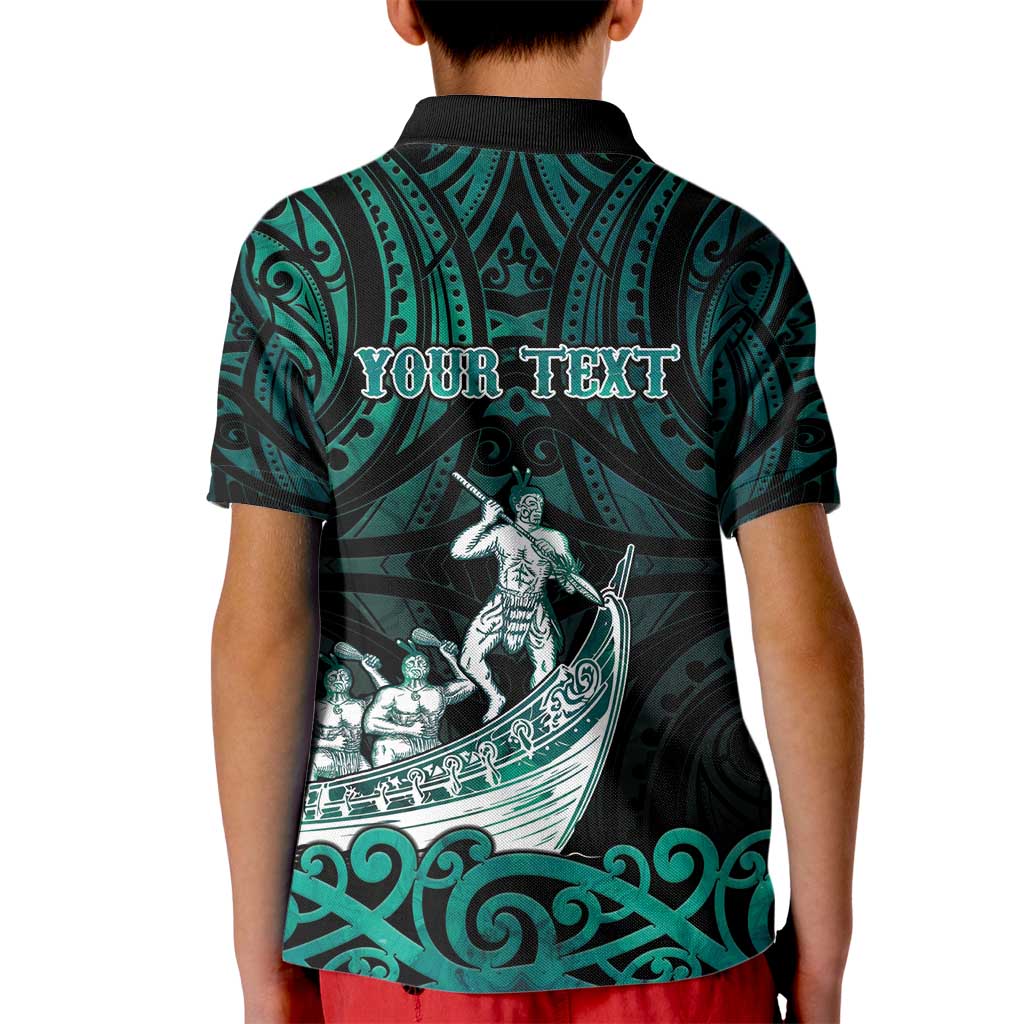 Personalised New Zealand Waka Racing Kid Polo Shirt Maori Warriors LT05 - Polynesian Pride