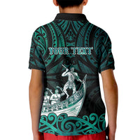 Personalised New Zealand Waka Racing Kid Polo Shirt Maori Warriors LT05 - Polynesian Pride